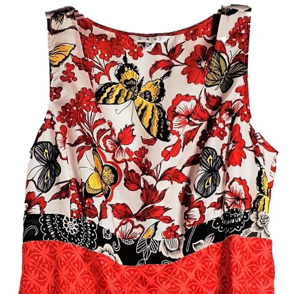 Cabi Silk Butterfly Sleeveless Tunic - Picture 2 of 8